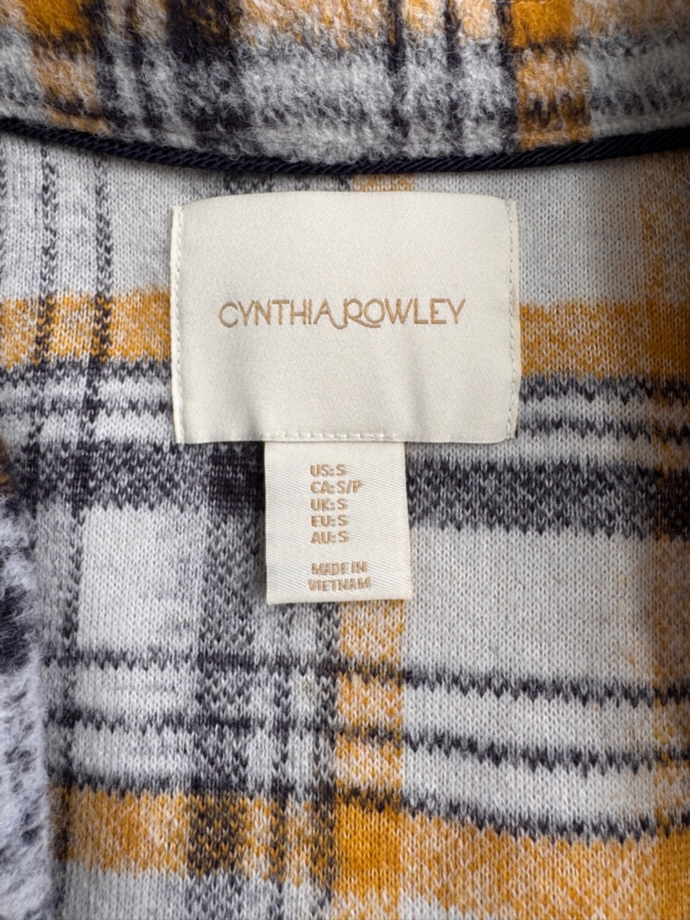 Cynthia Rowley wool blend gold, white and charcoal 3/4 length jacket. Size Small - Picture 7 of 8